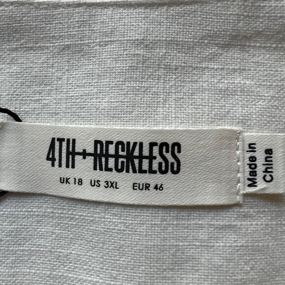 4th & Reckless Size 3XL NEW White Cotton Sleeveless Button-Down Mini Dress - Picture 8 of 16